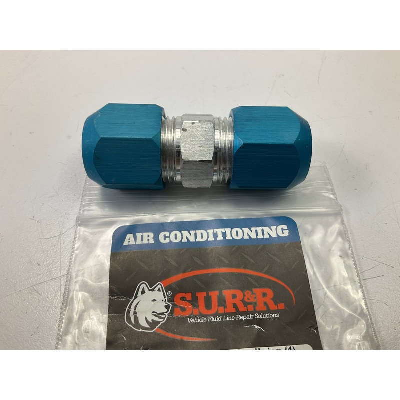 SUR-R AC12M 12mm Straight A/C Compression Union Fitting - Quick A/C Line Repair