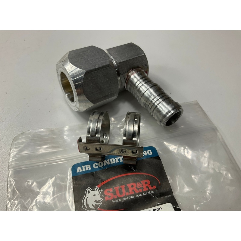Sur-r AC21234  #12 A/C Hose 90 Degree  3/4'' Compression Union Fitting Adapter