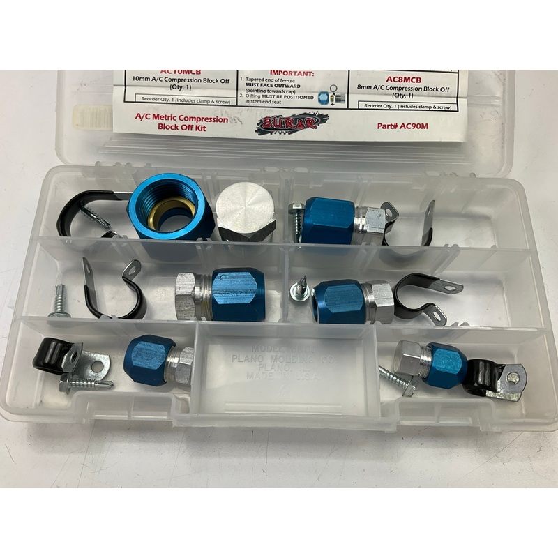 SUR&R AC90M Metric A/C Compression Block Off Kit