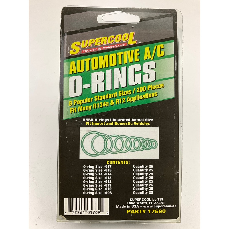 TSI Supercool 17690 Air Conditioning HNBR A/C O-Ring Assortment - 200 Piece Kit