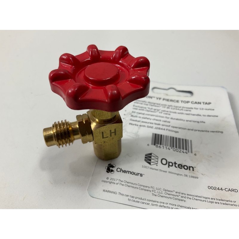 Opteon YF 00244  R1234yf Pierce Top Refrigerant Can Tap, Left Hand Thread