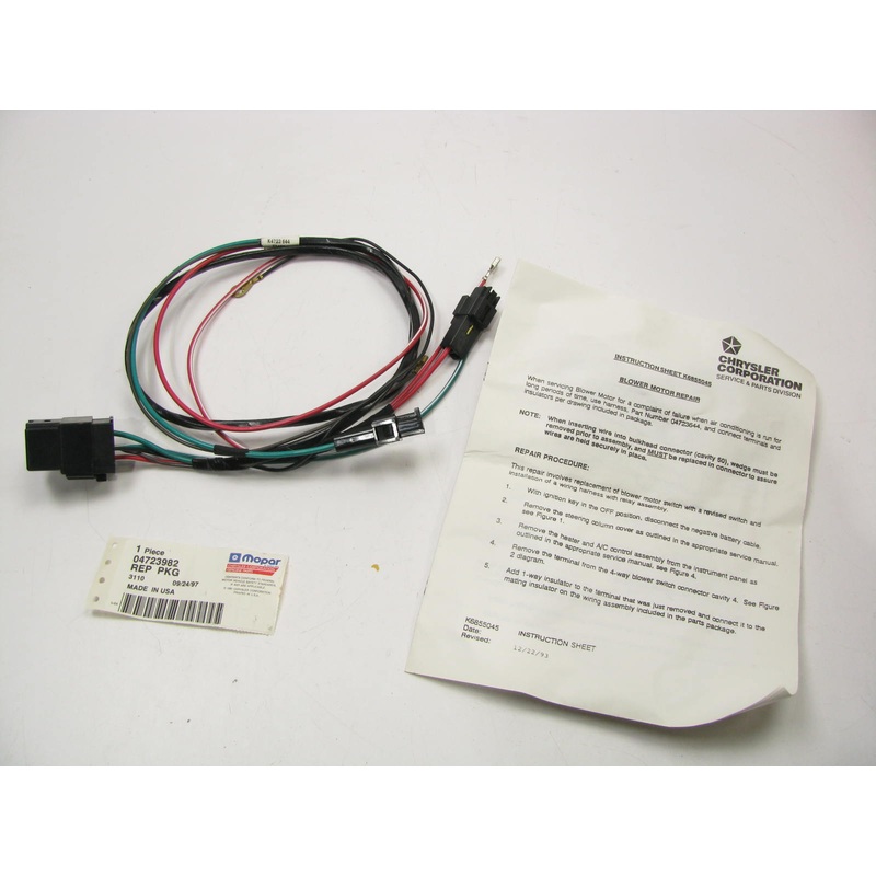 NEW OEM Blower Motor Wiring Repair Harness 4723982 For 86-93 Dodge Trucks Van