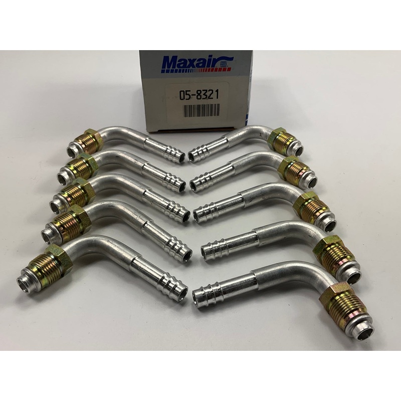 (10) Max Air 05-8321 A/C Fitting, 1/2'' X #8 Hose Size, Male O-Ring 90 Degree