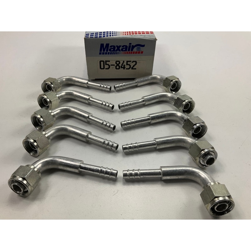 (10) Max Air 05-8452 A/C Fitting, 1/2'' X #6 Hose Size, Female O-Ring, 90 Degree