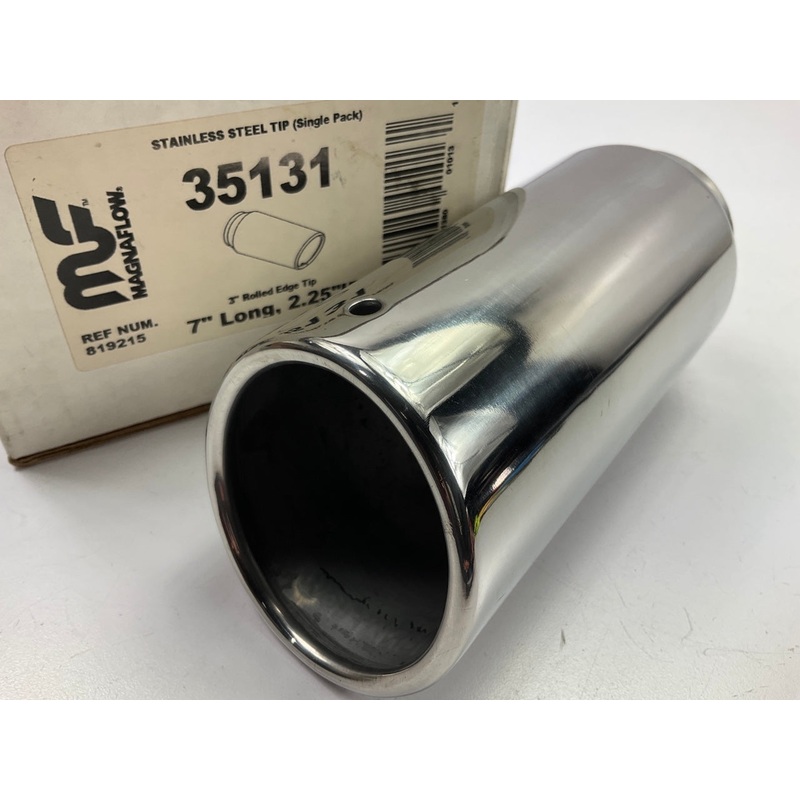 MagnaFlow 35131 Stainless 3 Inch Round Polished Exhaust Tip, 2.25'' ID, 7'' Long