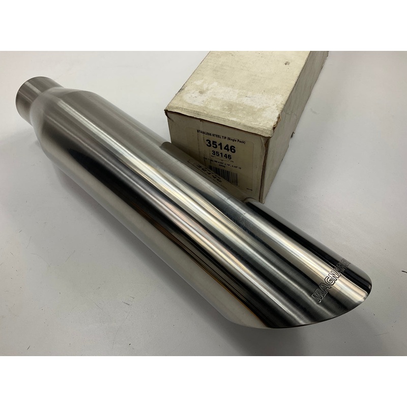 Magnaflow 35146 Stainless Steel Exhaust Tip 2.5'' ID Inlet 4'' Round Out, 18'' Long