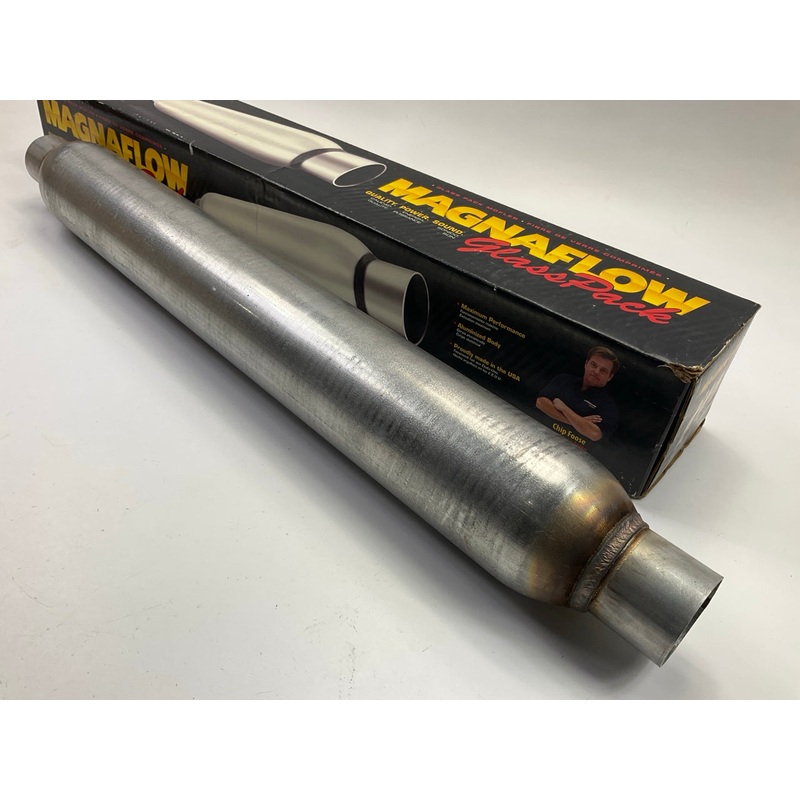 MagnaFlow 18144 Large Stainless Steel Glasspack Muffler, 2'' Inlet, 2'' Out, 30'' L
