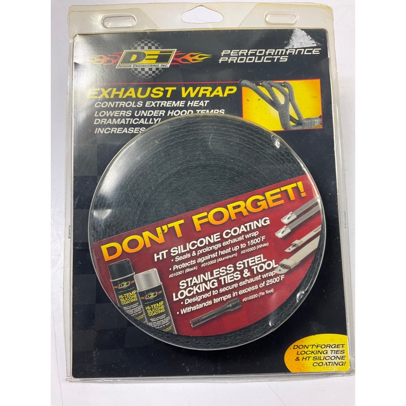 DEI 010107 1''x50' Roll Of Black Header & Exhaust Wrap, High Temp. Performance
