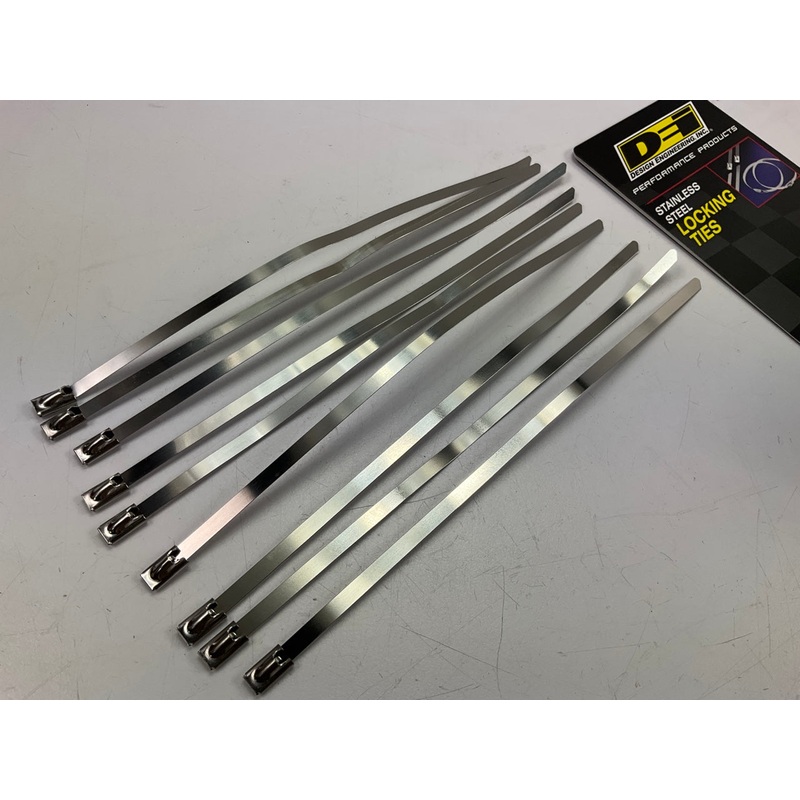 DEI 010201 Stainless Steel Exhaust Locking Ties 8'', Pack Of 8