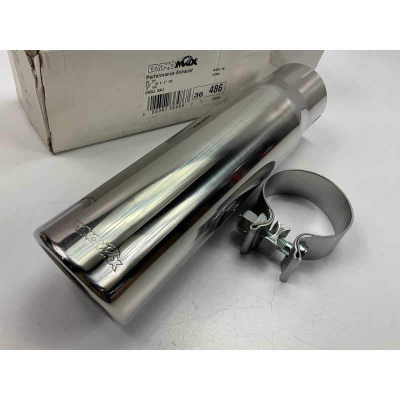 Dynomax 36486 304SS Polished Stainless Exhaust Tail Pipe Tip, 2.5'' Inlet, 3'' Out