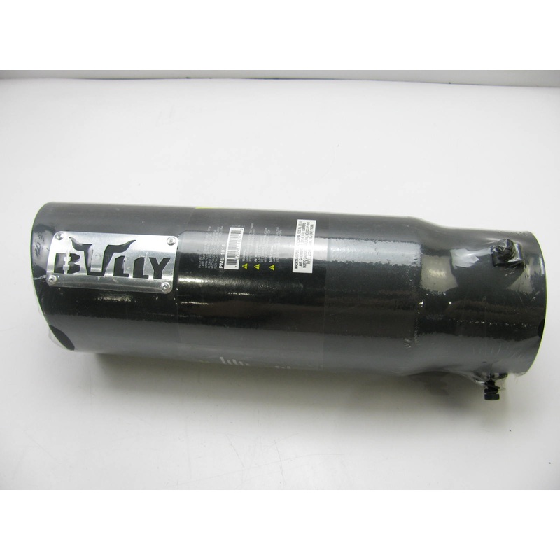 BULLY PMB1015 14'' Slant Black Exhaust Tip 2.75''-3.5'' Clamp-on In, 4 1/2'' Outlet