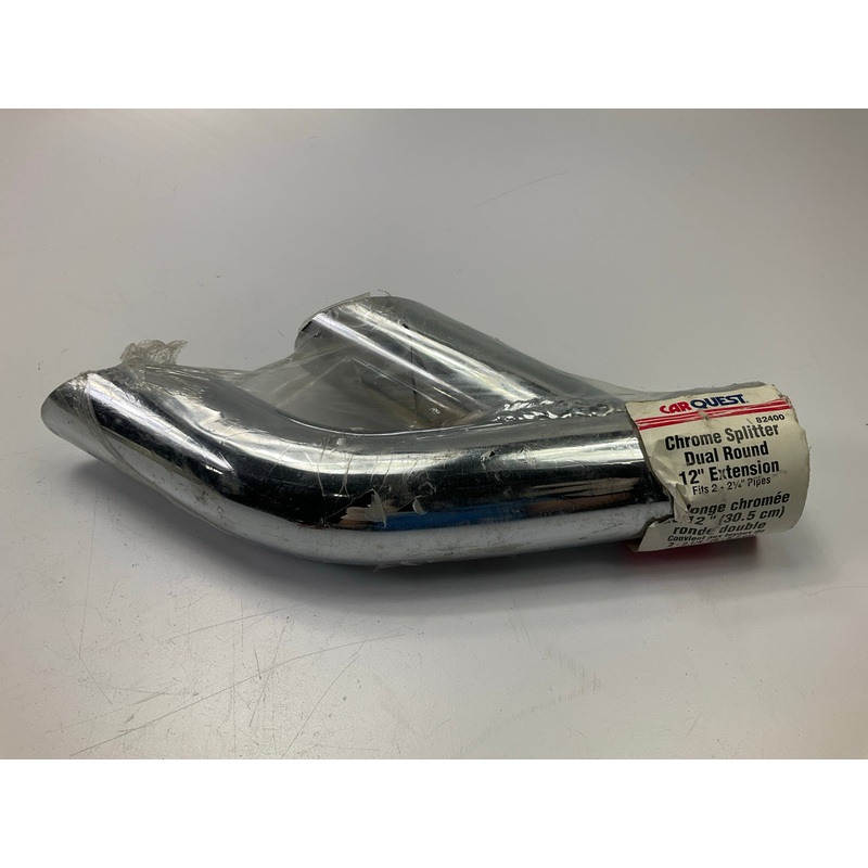 Carquest 82400 Chrome Splitter Dual Round 12'' Pipe Extension For 2''-2-1/4'' Pipe