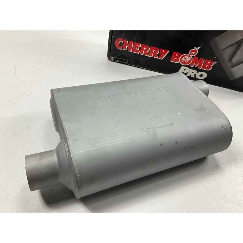Cherry Bomb 7413 Performance Muffler - 2-1/4'' ID Offset Inlet & Outlet, 19'' Long