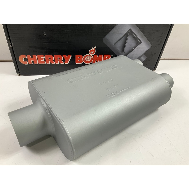 Cherry Bomb 7420 Muffler - 3'' Center Inlet, 2-1/4'' Dual Outlets, 19'' Long