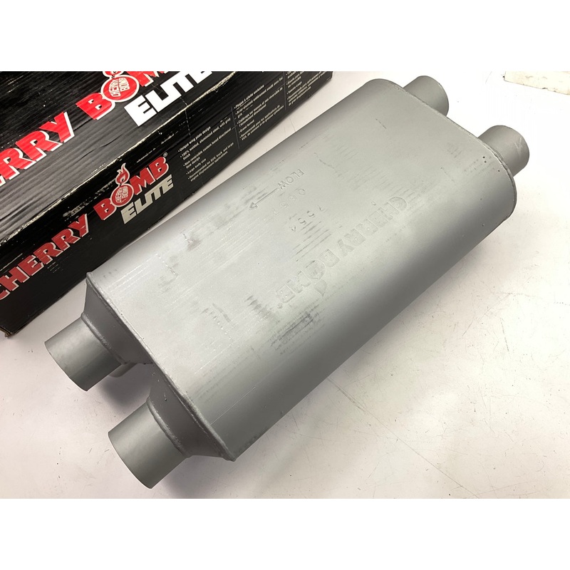 Cherry Bomb 7554 Elite Performance Muffler - Dual 2.5'' Inlet, Dual 2.5'' Outlet