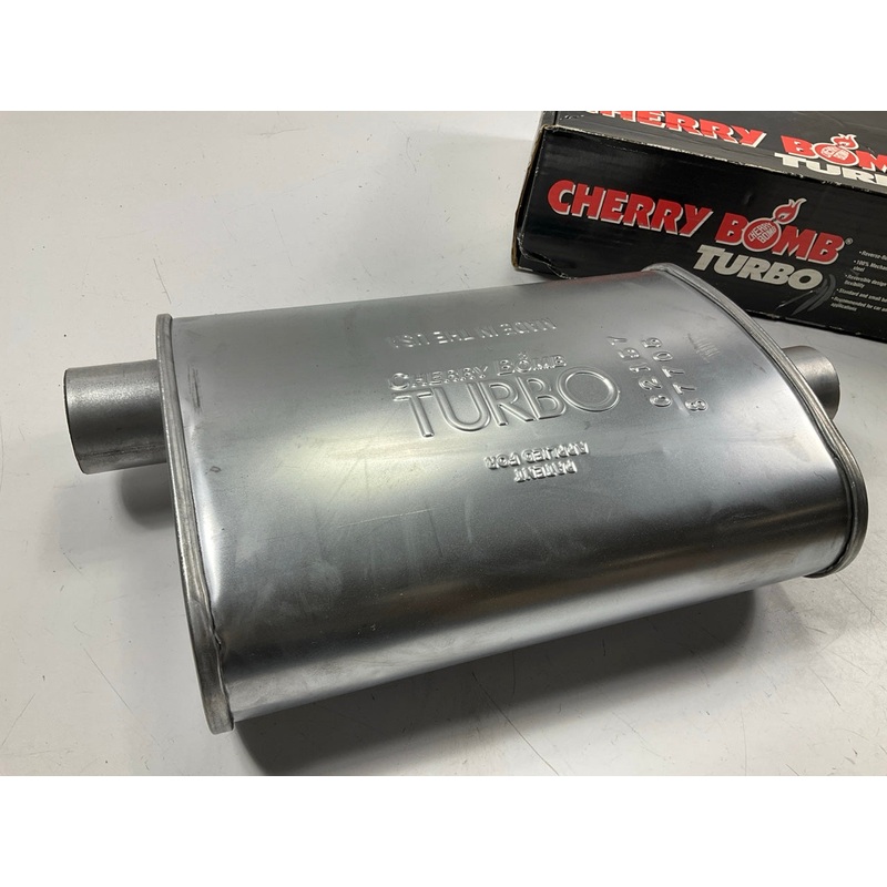 Cherry Bomb 87705 Turbo Muffler, 2.50'' Inlet / Outlet, 14'' Body Length