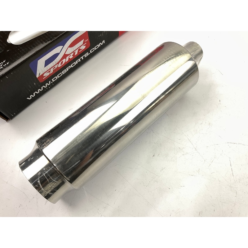 Dc Sport EX-5012 Stainless Steel Muffler With Polished Tip 2'' Inlet 4'' Outlet