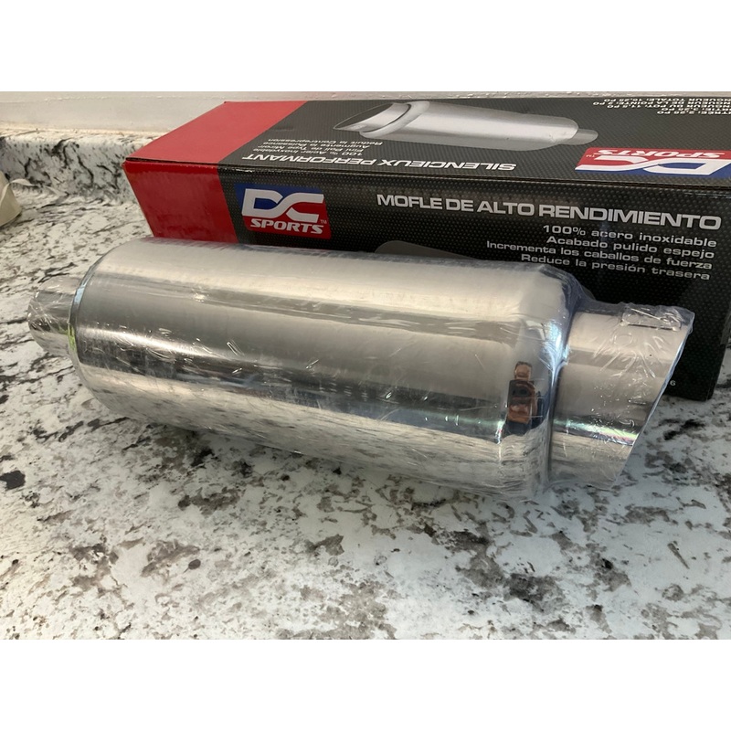 Dc Sport EX-5016 Performance Polished Stainless Steel Muffler 2.25'' Inlet, 16'' L