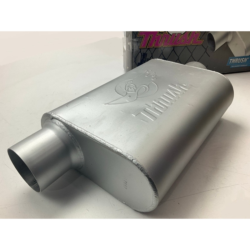 Thrush 17657 Performance Muffler 3.00'' Offset Inlet / 3'' Center Outlet, 19'' Long