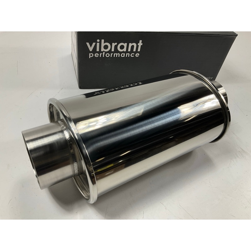 Vibrant Performance 1142 3'' Ultra Quiet Resonator, 14'' Long, 304 Stainless Steel