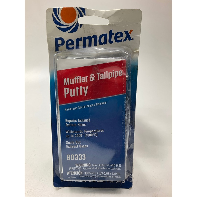 Permatex 80333 Muffler & Exhaust Tailpipe Repair Putty,  4oz (2 Bags)