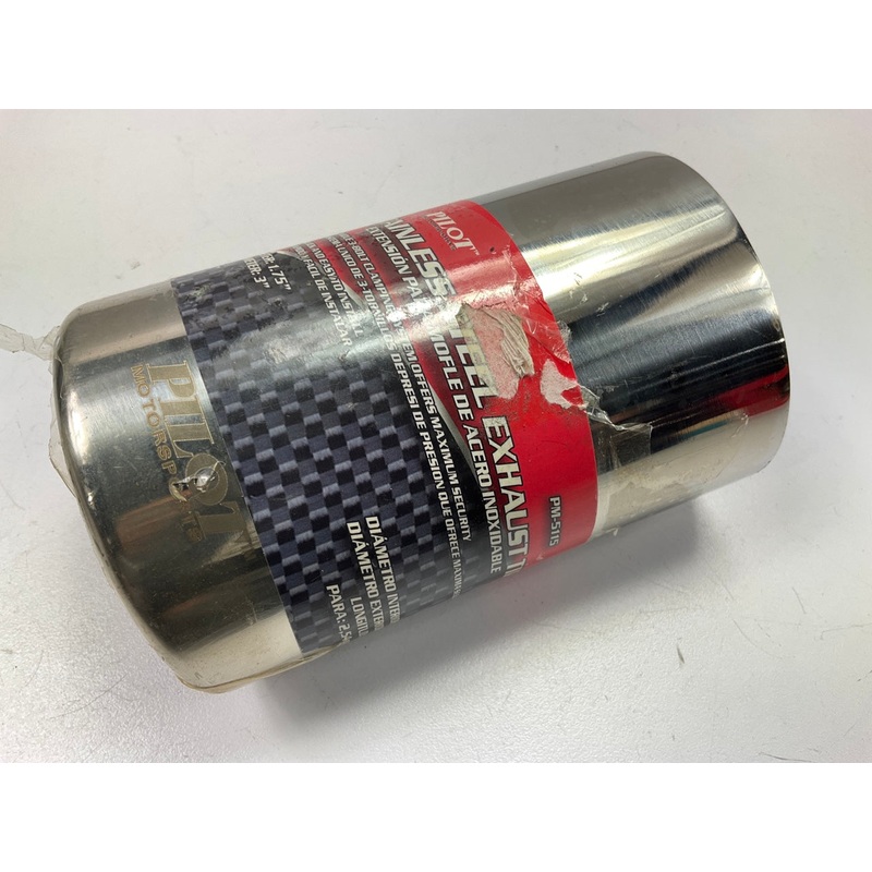 Pilot PM-5115 Stainless Steel Oval Angle Cut Bolt-On Exhaust Tip (2'' Inlet)