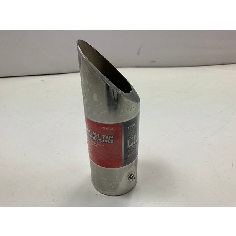 Pilot PM5121 6'' Stainless Steel Exhaust Tip, Slant Cut, 1-3/4''-2-1/8''