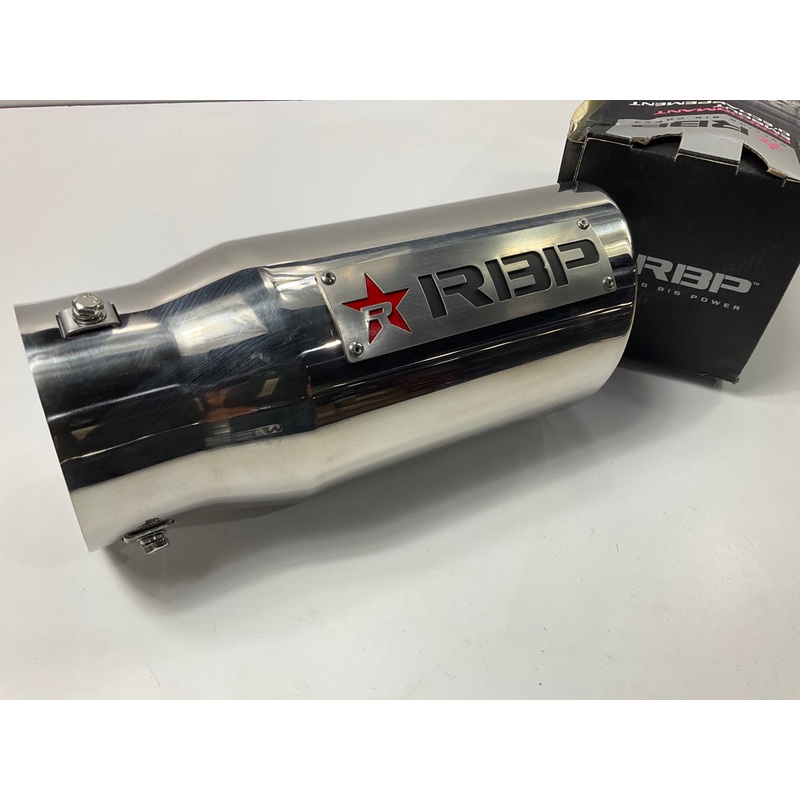RBP 303723-EXR Stainless Steel Slant Cut 4'' In, 5'' Out Exhaust Tip For Diesel