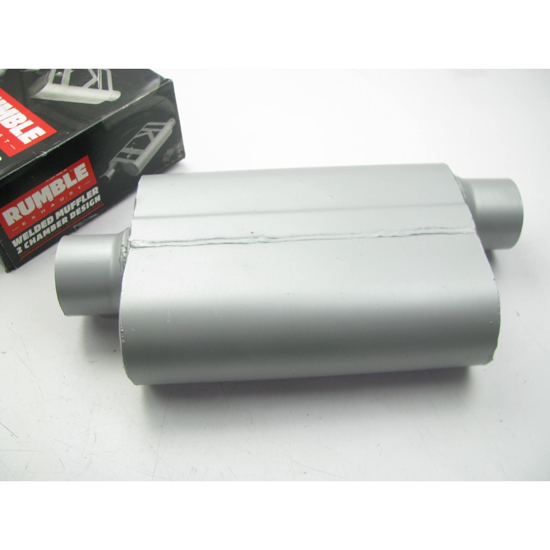Rumble R23041 Exhaust Chambered Muffler, 3'' Offset Inlet, 3'' Center Out, 19'' L.