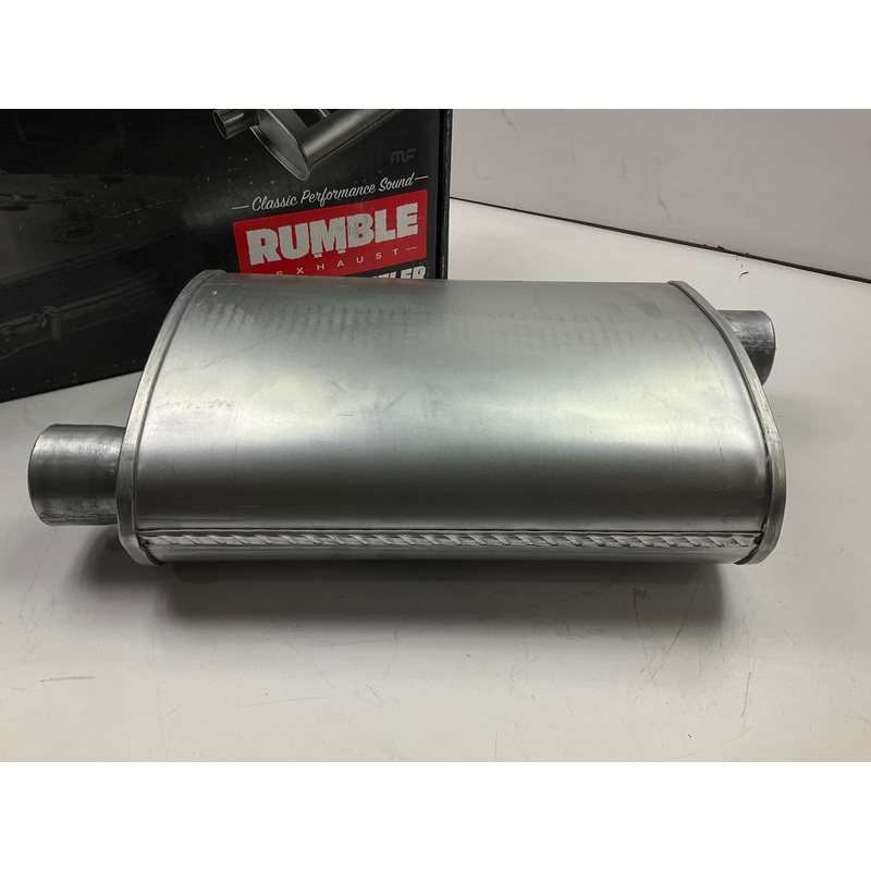 Rumble R27714 Exhaust Turbo Muffler 2-1/4'' In, 2-1/4'' Out Offset