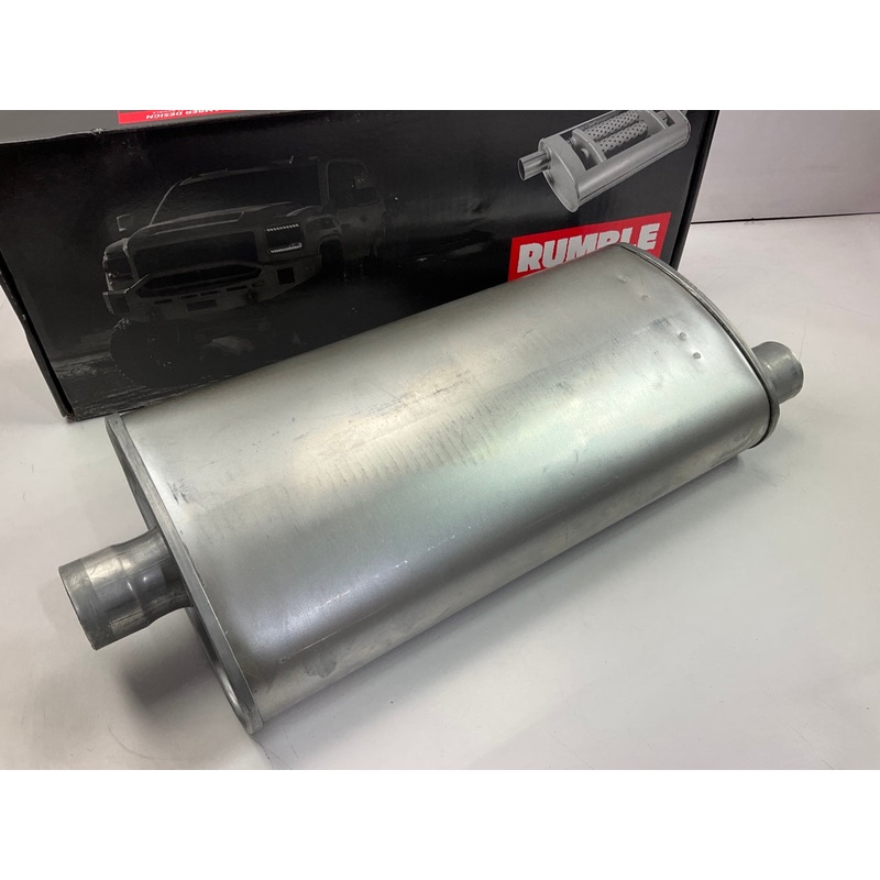 Rumble R27717 Exhaust Turbo Muffler, 2-1/4'' Offset In, 2-1/4'' Center Out, 25'' L.