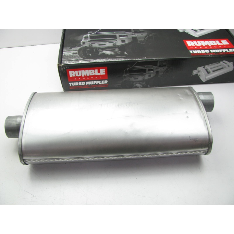 Rumble R27718 Performance Muffler, 2.5'' Center Inlet, 2.5'' Offset Outlet, 25'' L