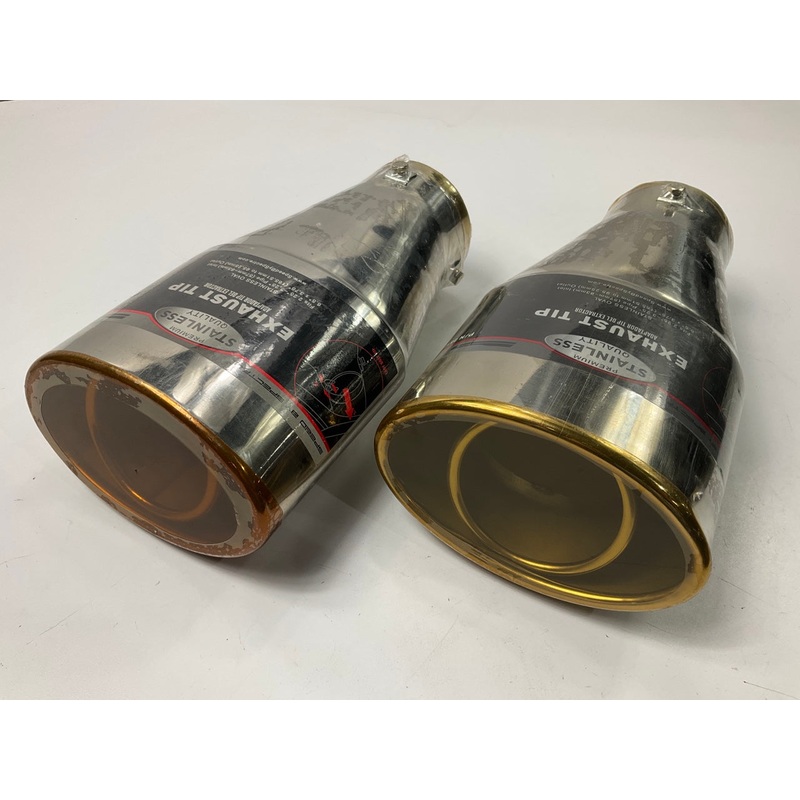 PAIR (2) Spectre 25105 STAINLESS STEEL Exhaust Pipe Tips For 2.25'' - 3.25'' Pipe