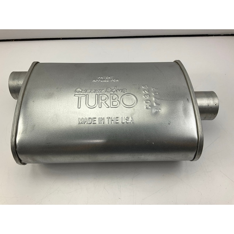 NEW UNBOXED Cherry Bomb 87707 Turbo Muffler 2.5'' Offset Inlet / 2.5'' Center Out.