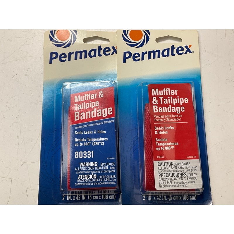 2 Permatex 80331 Muffler & Tailpipe Bandages 84 Sq. In. For Exhaust System Holes