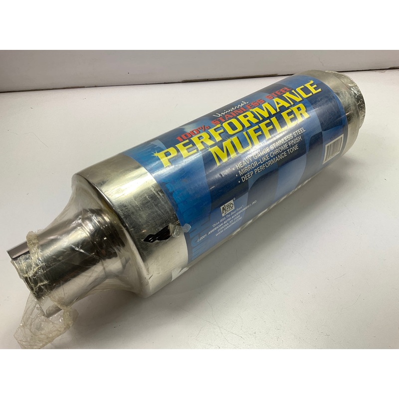 3A Racing 63-0217 Stainless Steel Muffler, 2-1/2'' Inlet, 4'' Oval Outlet 16'' Long