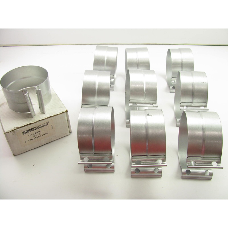 (10) Powerproducts TLC500AP  Aluminized 5'' Exhaust Lap Joint Band Clamps