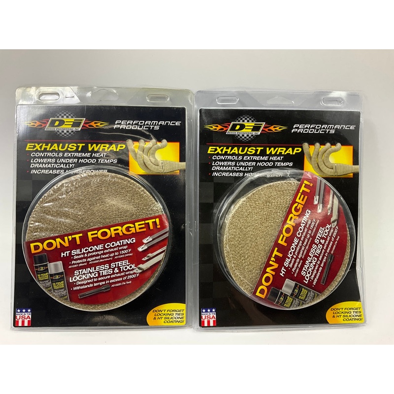 (2) DEI 010101 Exhaust System Header Heat Wrap, 1'' X 50' Roll - Tan