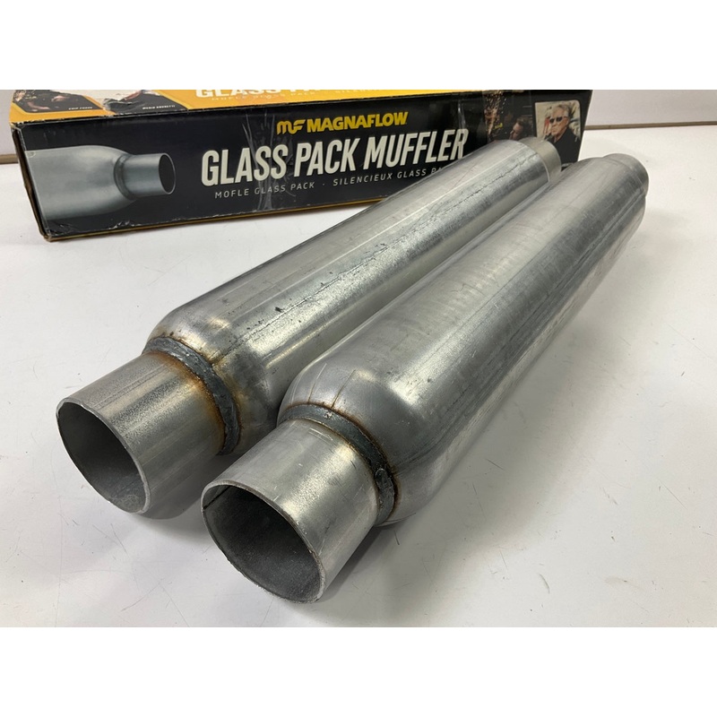 (2) MagnaFlow 18125 Glasspack Steel Mufflers, 2-1/4'' Inlet, 2-1/4'' Outlet, 22'' L