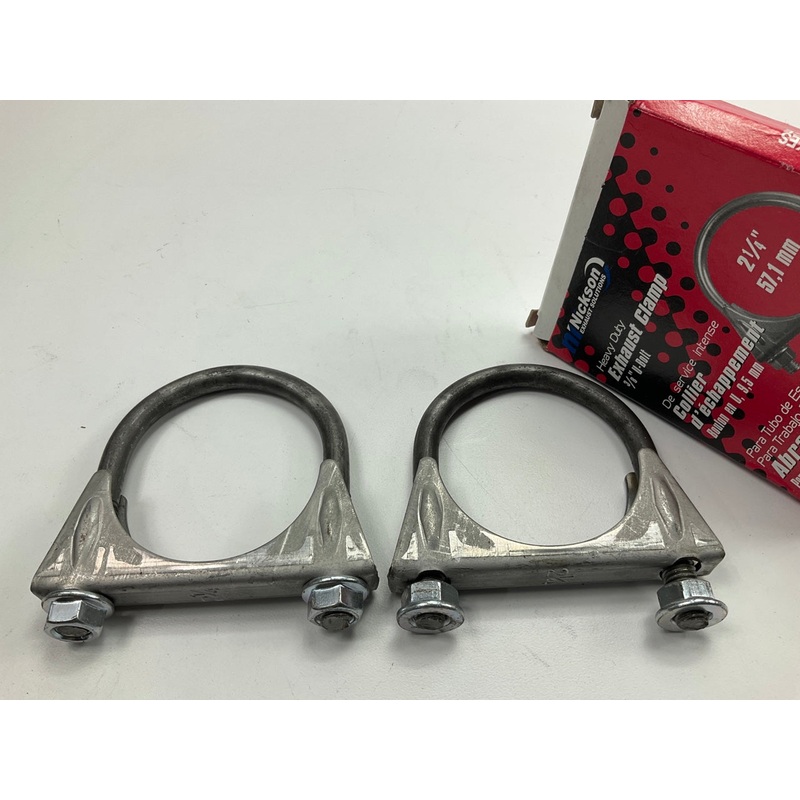 (2) Nickson 17126 Heavy Duty Exhaust Clamps 2-1/4'', 3/8'' U-Bolt