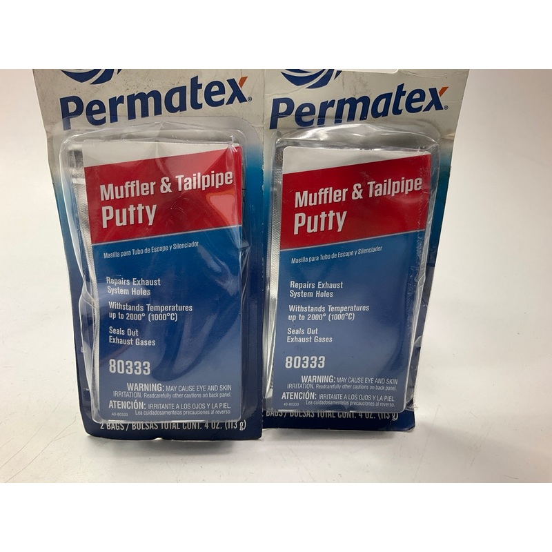 (2) Permatex 80333 Muffler & Tailpipe Putty (2 Foil Pouches Each) 4 Oz.