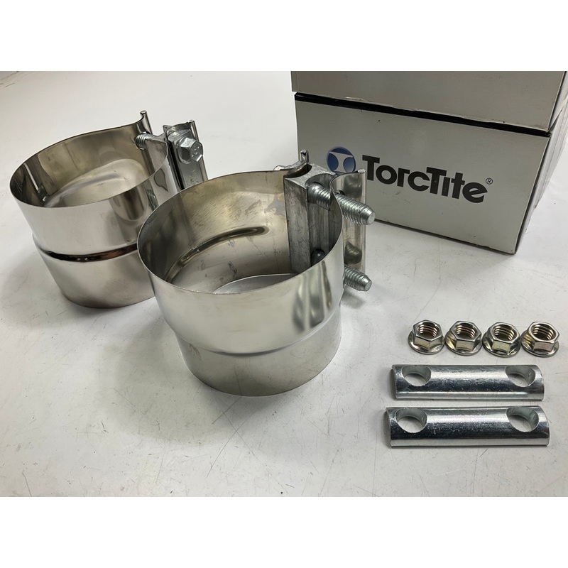 (2) Torctite 33223 3-1/2'' 3.5'' Lap Joint Seal Exhaust Clamps, Stainless Steel
