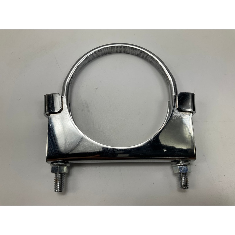 #35776 Steel Chrome Flat Strap U-Bolt Clamp 4'' Dia, 11'' Length, 4'' Bend Radius