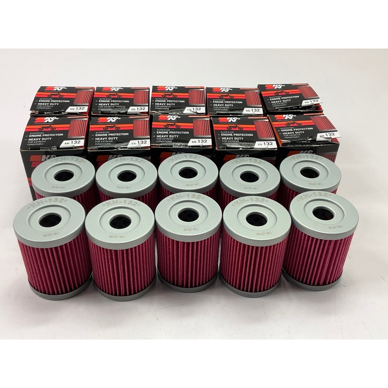 (10) K&N KN132 Cartridge Oil Filter - For Arctic Cat 3436005, Kawasaki 52010S002