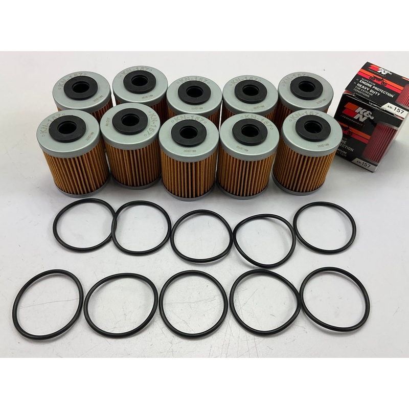 (10) K&N KN157 Short Oil Filters For 2007-2011 Polaris Outlaw 450, 525   2520755