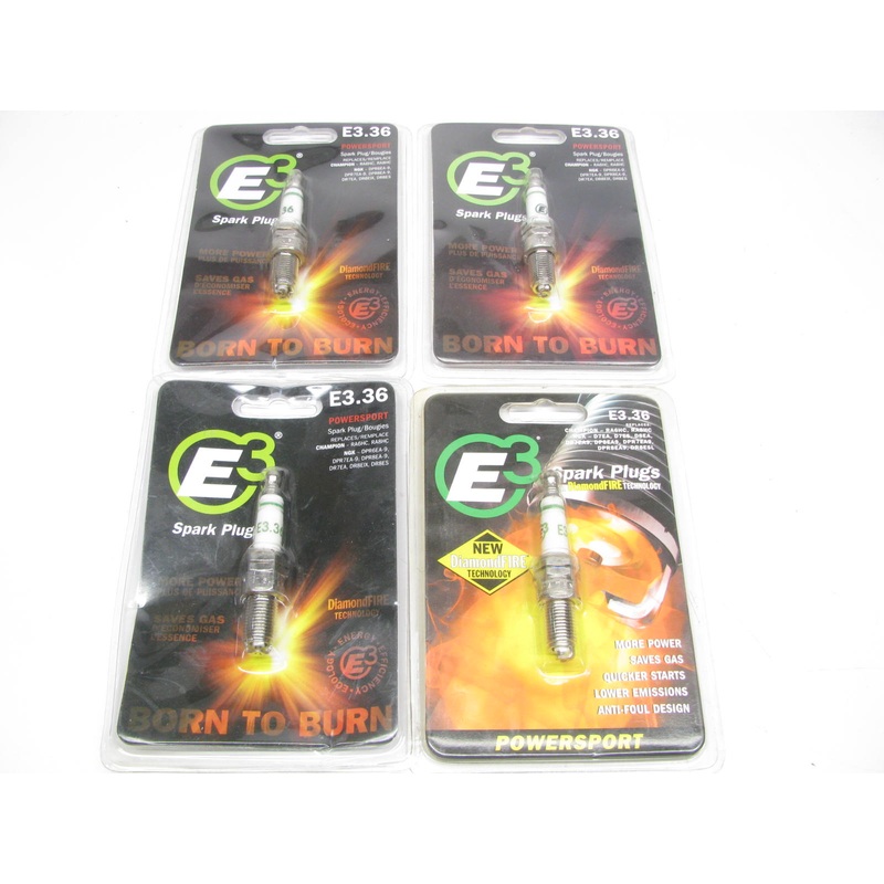 (4) E3 Powersport Spark Plug - E3.36 For Harley Davidson & ATV / UTV