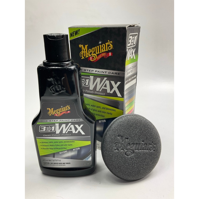 Meguiars G191016 3-in-1 Wax  Multiple Steps, One Easy To Use Wax, 16 Oz