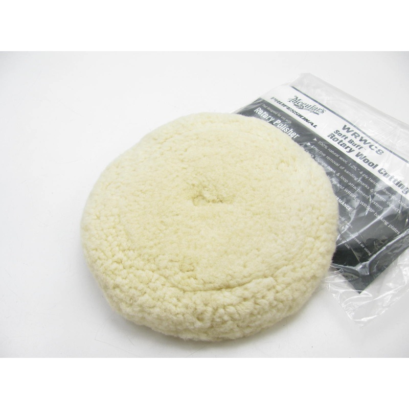 Meguiars WRWC8 Soft Buff Rotary Wool Cutting Pad, 8 Inch