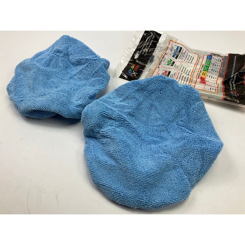NEW 9'' - 10'' Terry Microfiber Bonnet Orbital Car Buff Bonnet Pads (PAIR)
