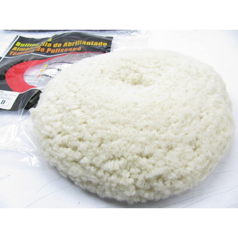 SM Arnold 57-277 4-Ply Wool Curved Edge Screw-On 7-1/2'' Buffing Pad